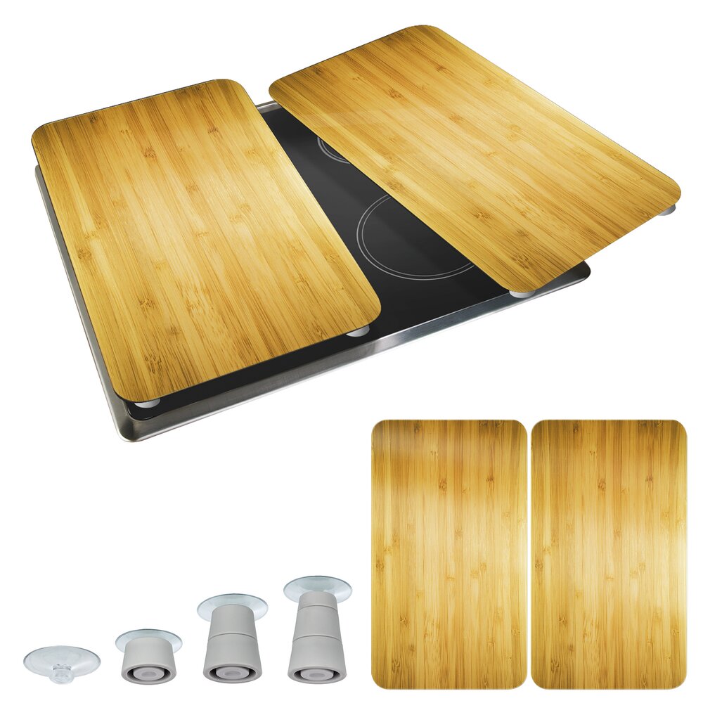 Plaque de Recouvrement Universelle Mod. Décor Bois, set de 2  pour tous les types de cuisinières