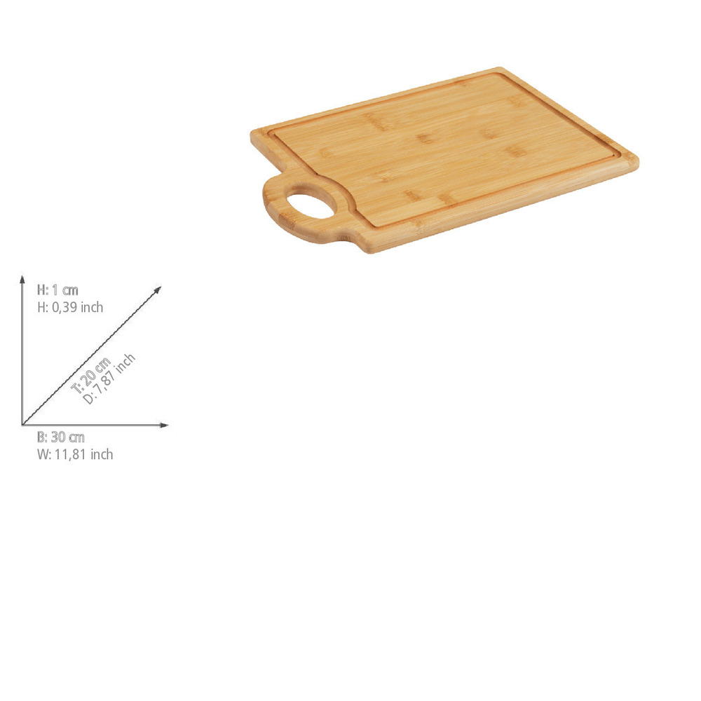 Snijplank Mod. Berni, naturel, bamboe, 30x20x1,5 cm