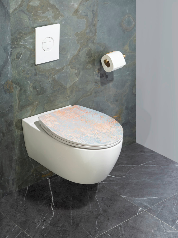 Premium WC-Sitz Mod. Agate mit Relief  aus antibakteriellem Duroplast