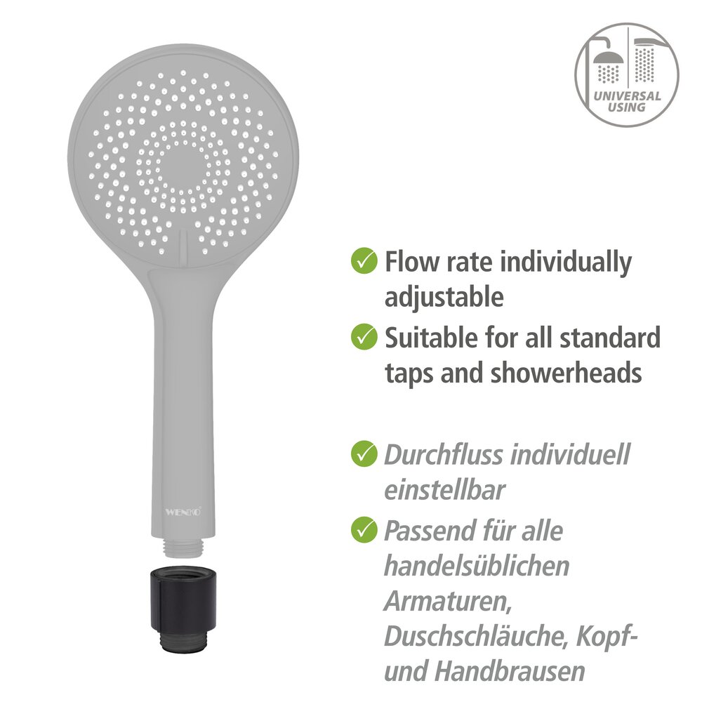 Duschsystem Mod. Young Eco mit Armatur Schwarz  inkl. 2 Watersaving Regulatoren