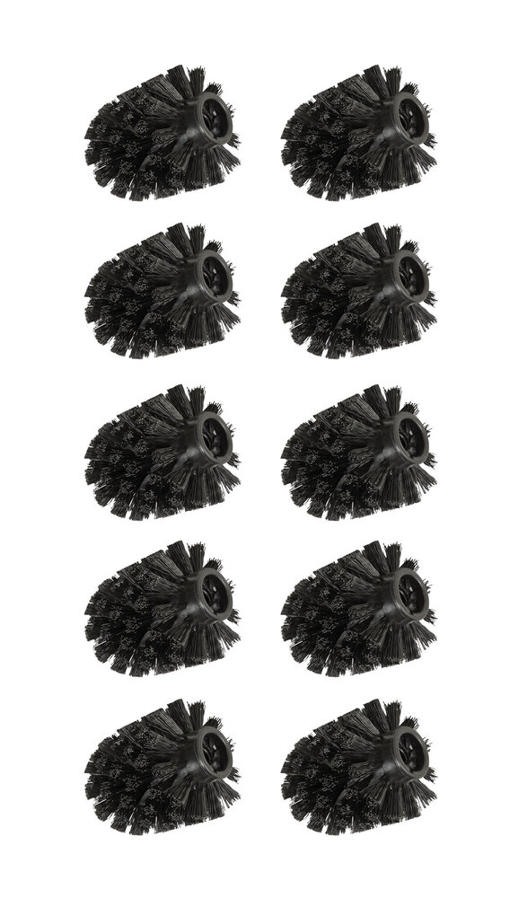 Ersatzbürstenkopf für Toilettenbürsten, 10 er Set, Ø 8 cm, schwarz  WC-Ersatzbürste, 10 er Set, Ø 8 cm, schwarz