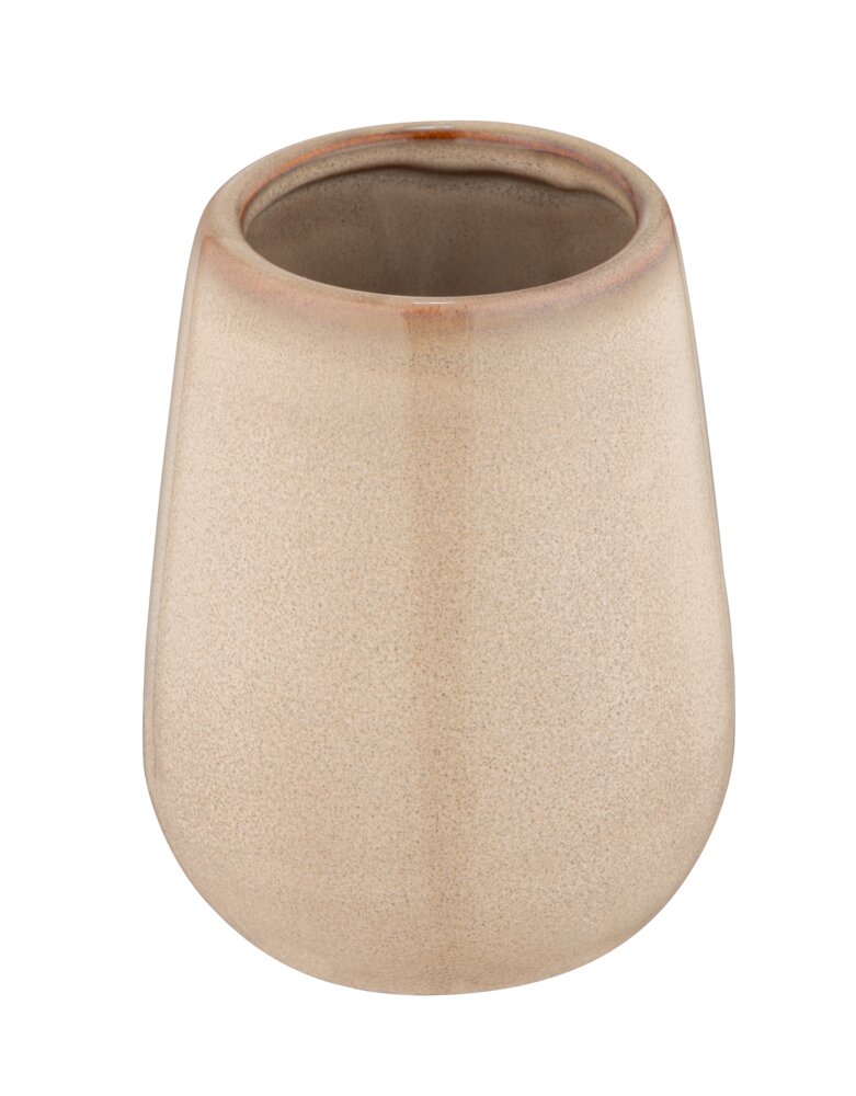 Zahnputzbecher Mod. Sirmione, beige, Keramik, 8x10.5 cm  ideal für stilvolle Badezimmer