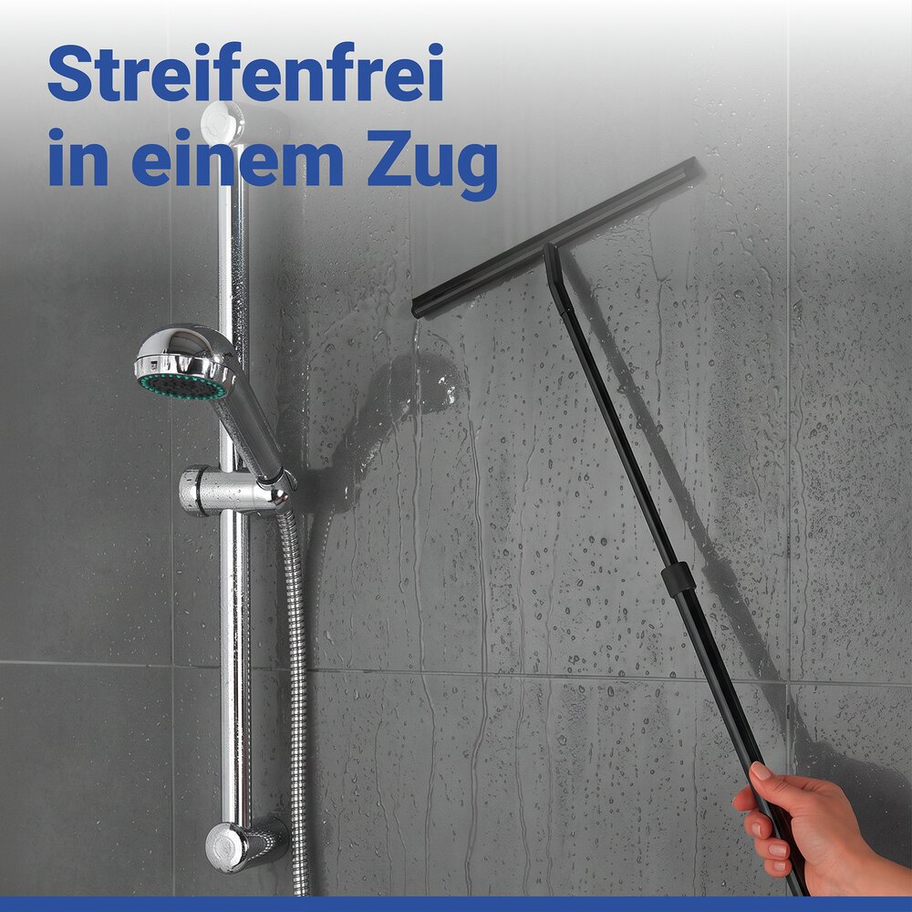 Telescopische badkamermop zwart