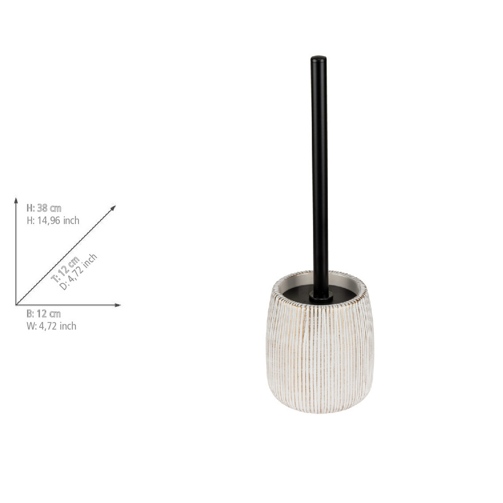 WC-set Mod. Pascoli, wit/goud, keramiek, roestvrij staal, Ø12x38 cm