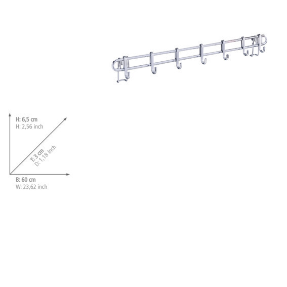 Hakenleiste Mod. Style mit 7 Haken  60 cm