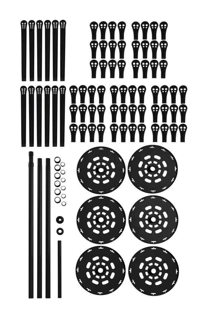 Teleskop-Schuhregal Mod. Achilles Schwarz  für 30 Paar Schuhe und 6 Paar Stiefel