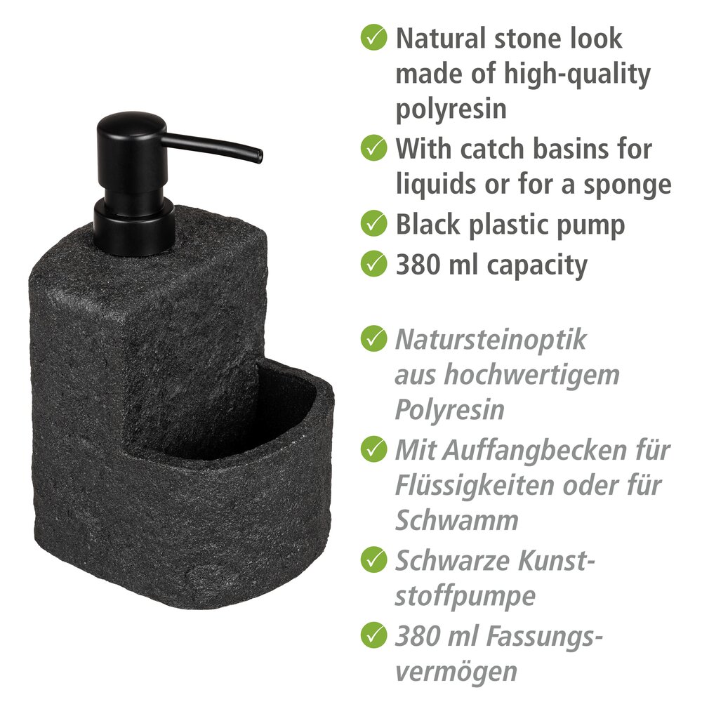 Spülmittelspender Mod. Festival Stone Schwarz  Seifenspender