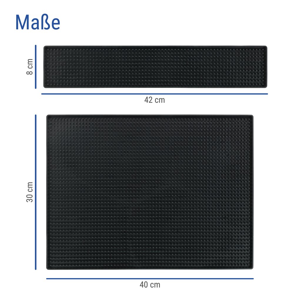 Tapis égouttoir Mod. Slim et Maxi, lot de 2 pièces, noir  pratique derrière et à côté de l'évier