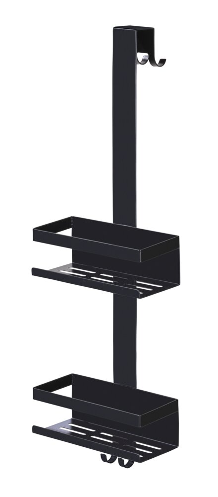 Chariot de douche Mod. Bribano Duo, noir, acier inoxydable, 23x71x18 cm  protège contre les rayures