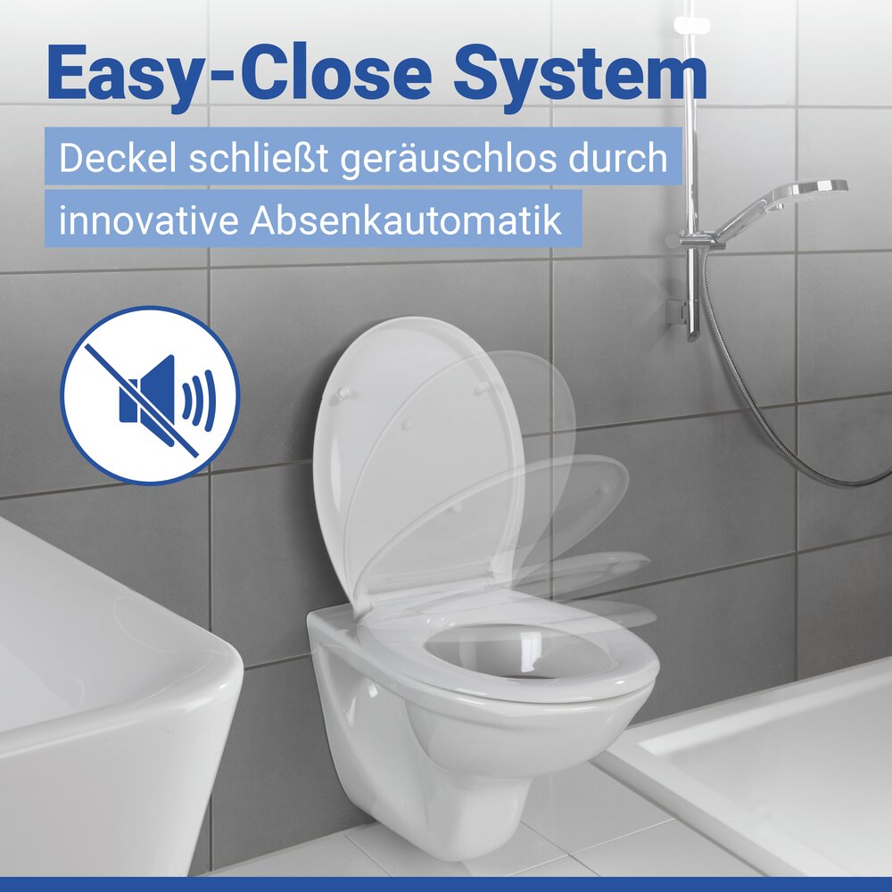 Premium WC-Sitz Mod. Ios  Thermoplast, Fix-Clip Hygiene-Befestigung