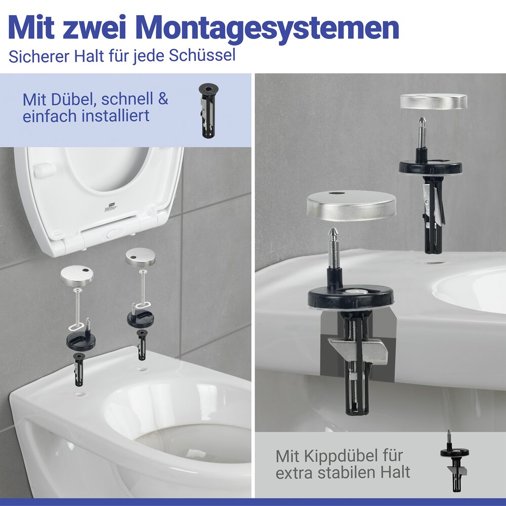 WC-Sitz Mod. Crevada DuroUnbreakable®, Weiß  100 % bruchsicher, mit Absenkautomatik