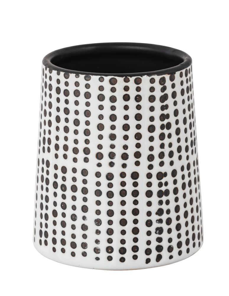 Gobelet à dents en céramique Brento  avec des points verticaux