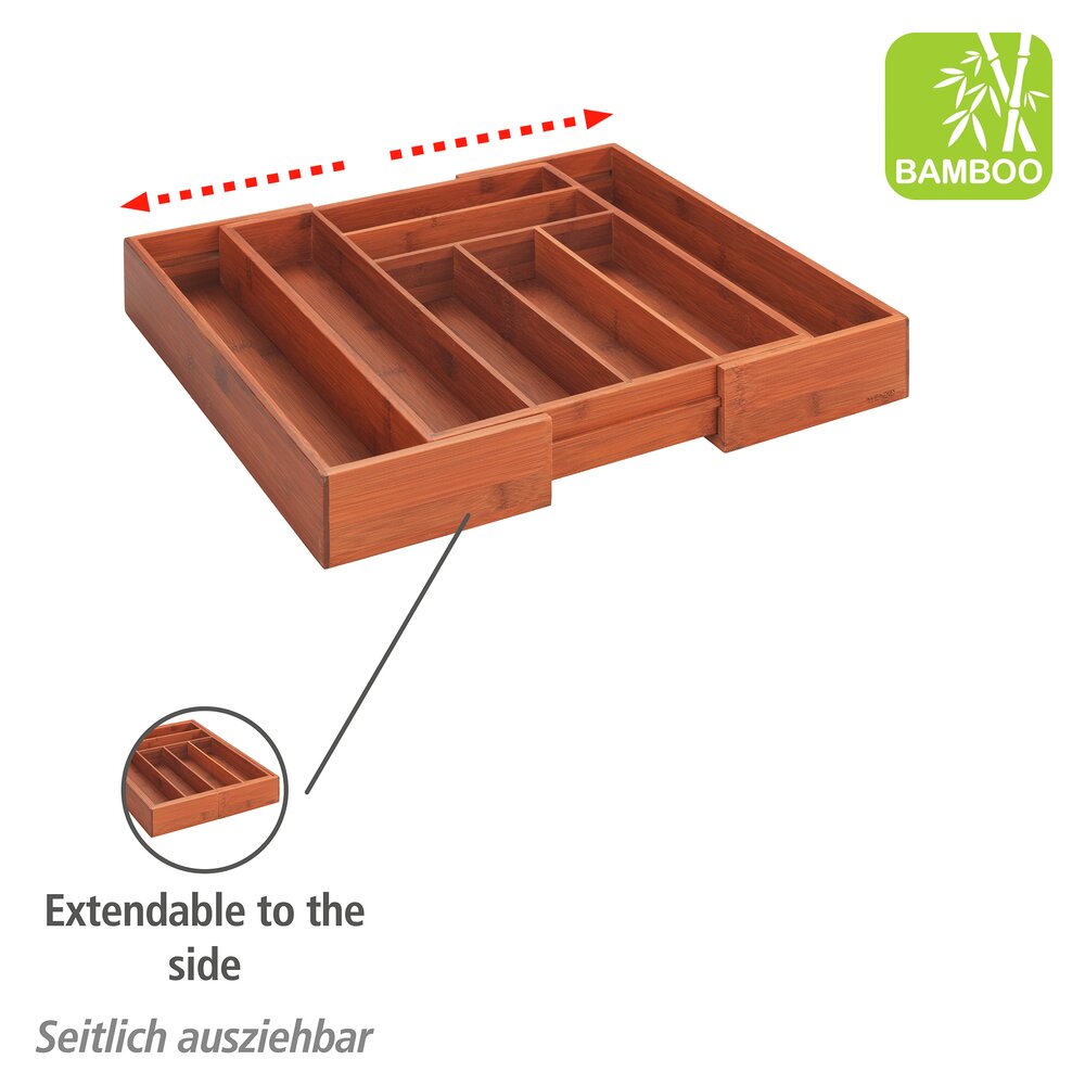 Range-couverts coulissant  en bambou