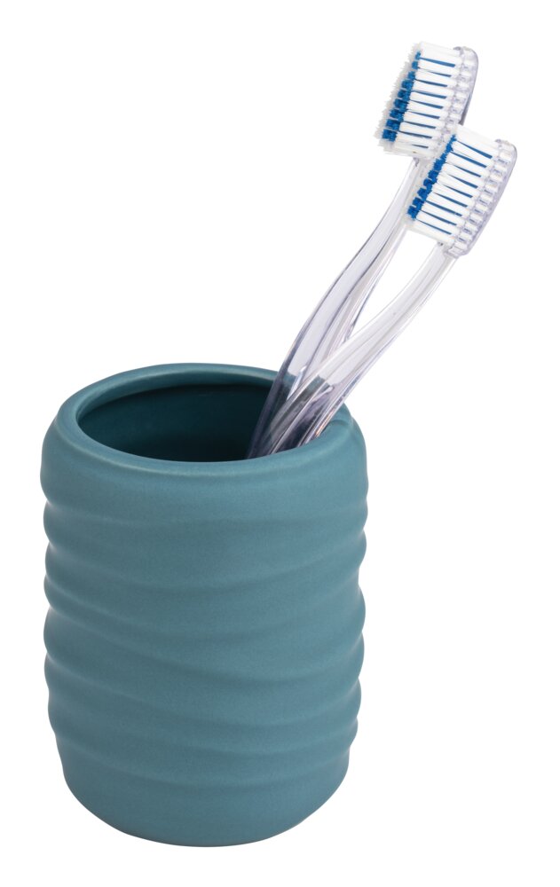 Zahnputzbecher Mod. Illana, petrol, Keramik, Ø8x10,5 cm  soft-touch Beschichtung, rutschfest