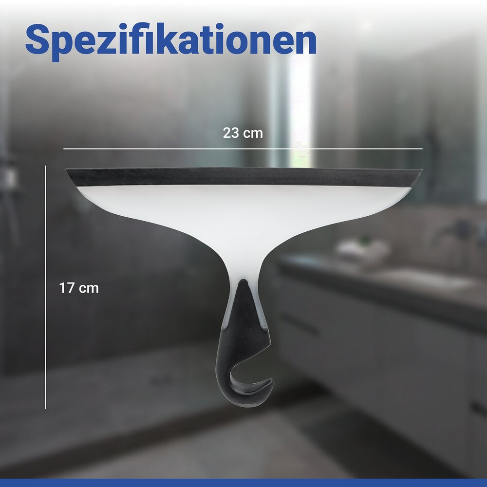 Badezimmerwischer Mod. Loano Schwarz  mit Haken