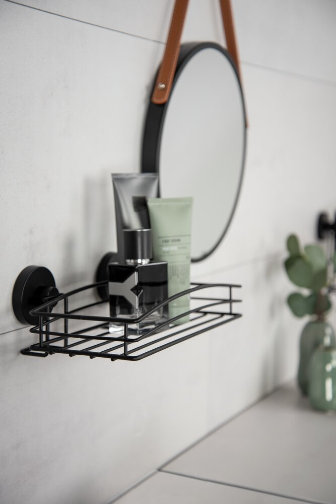 Mod. Vacuum-Loc® Wandablage Schwarz  Wandablage, Befestigen ohne bohren