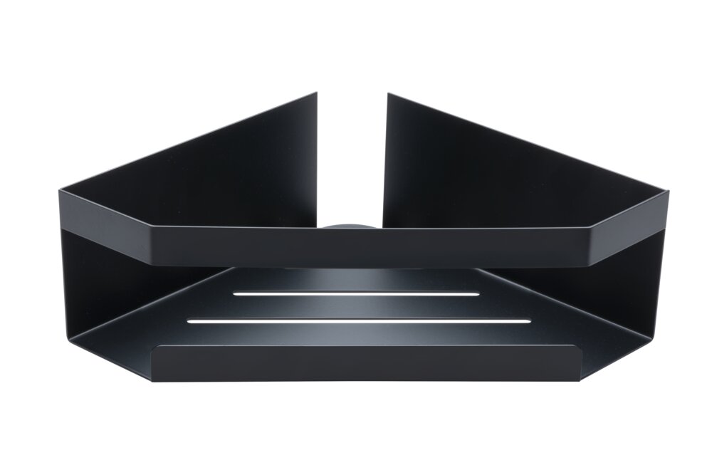 Eckablage Mod. MELETO Schwarz  aus Edelstahl