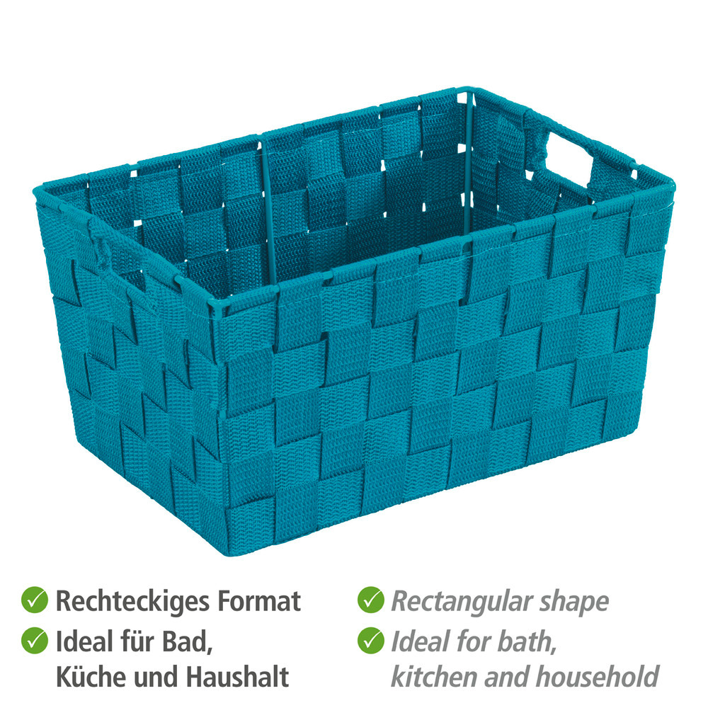 Aufbewahrungskorb Adria S Petrol  Kunststoff-Geflecht