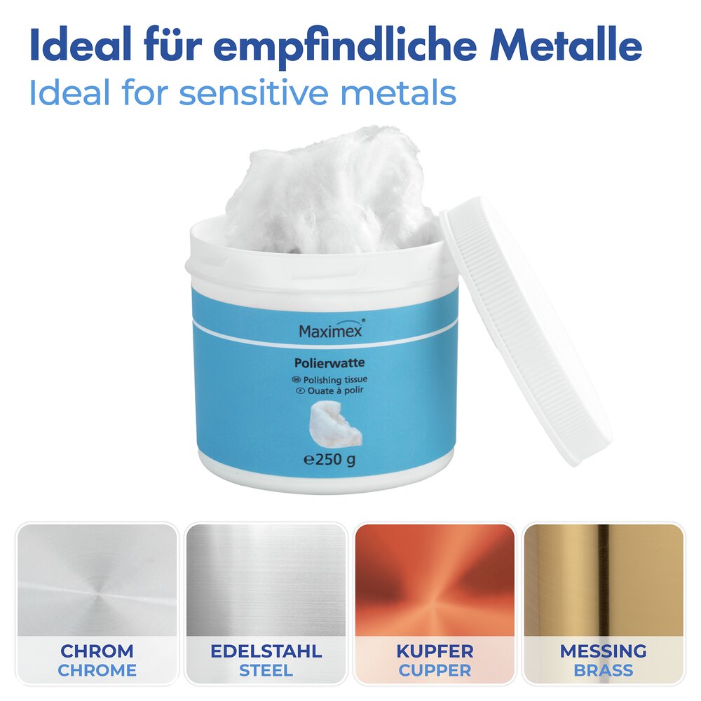 Polierwatte, 250 g  schont empfindliche Metalle