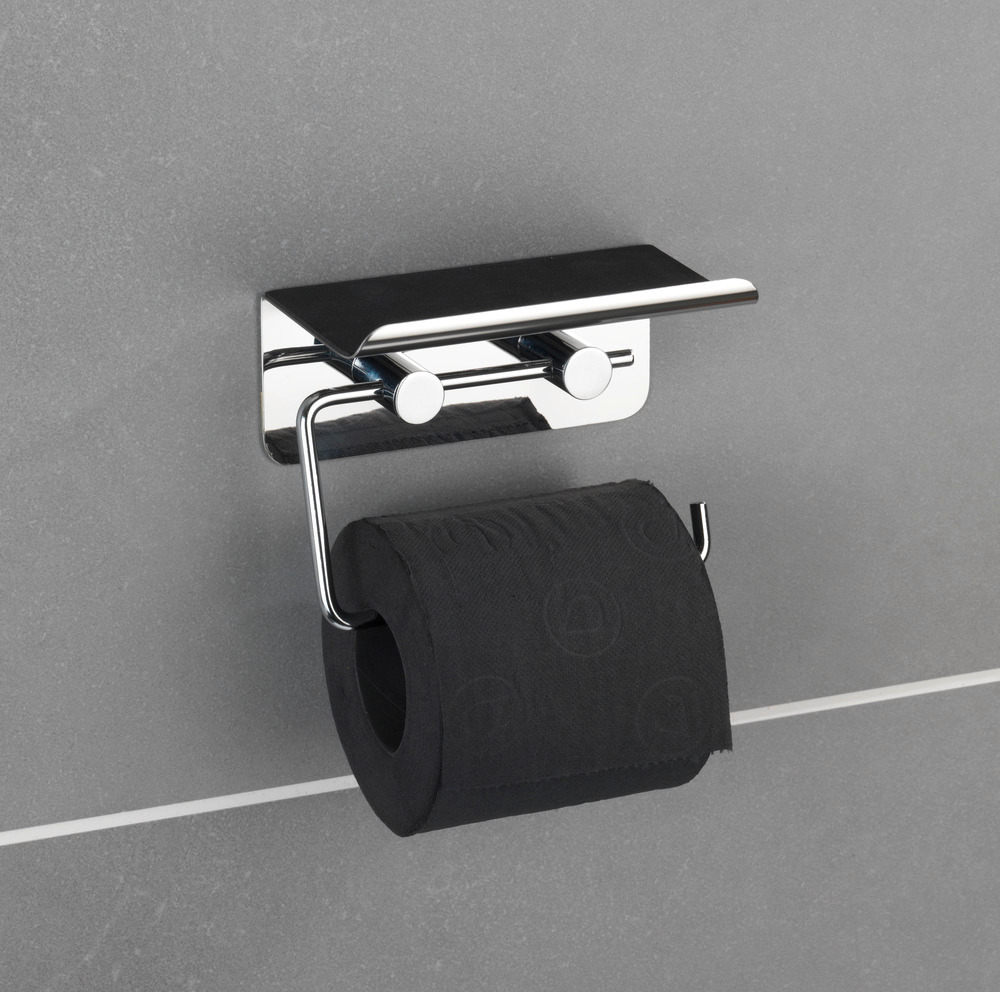 Toilettenpapierhalter mit Smartphone-Ablage  Edelstahl rostfrei