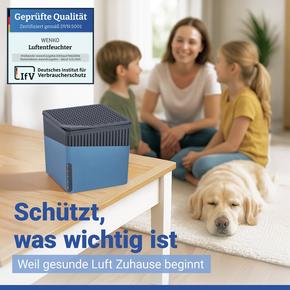 Raumentfeuchter Mod. Cube Blau 1000 g, 2er Set  beugt Schimmel und Gerüchen vor