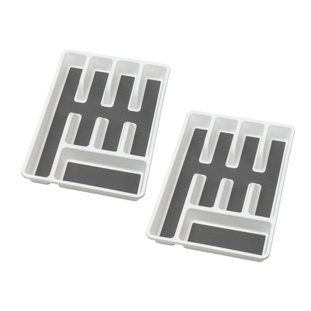 Range-couverts antidérapant 5 compartiments, lot de 2  en plastique de haute qualité