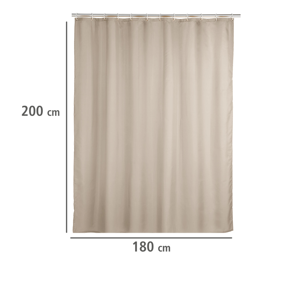 Anti-Schimmel Duschvorhang Uni Beige, 180 x 200 cm  waschbar