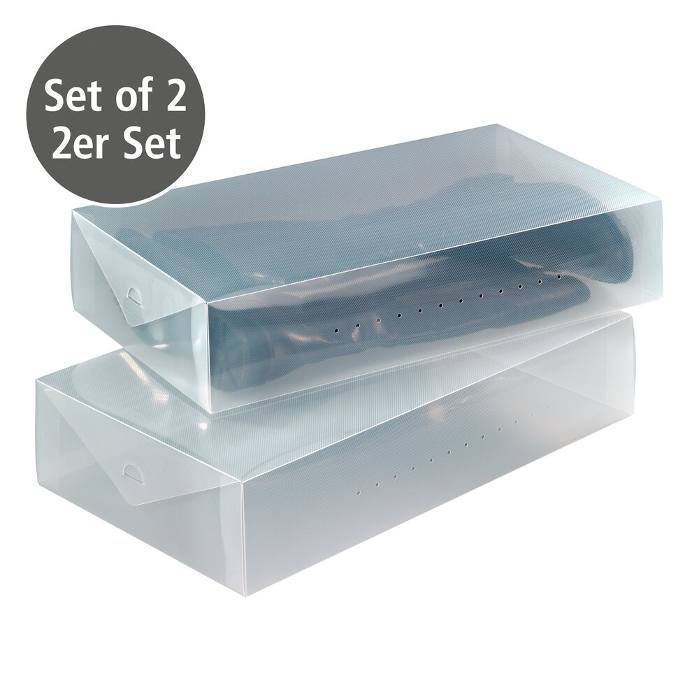 Aufbewahrungsbox für Stiefel, 2er Set  transparent