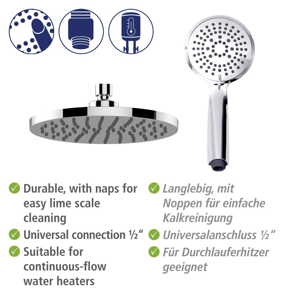 Young Eco douchesysteem met chromen thermostatische mengkraan