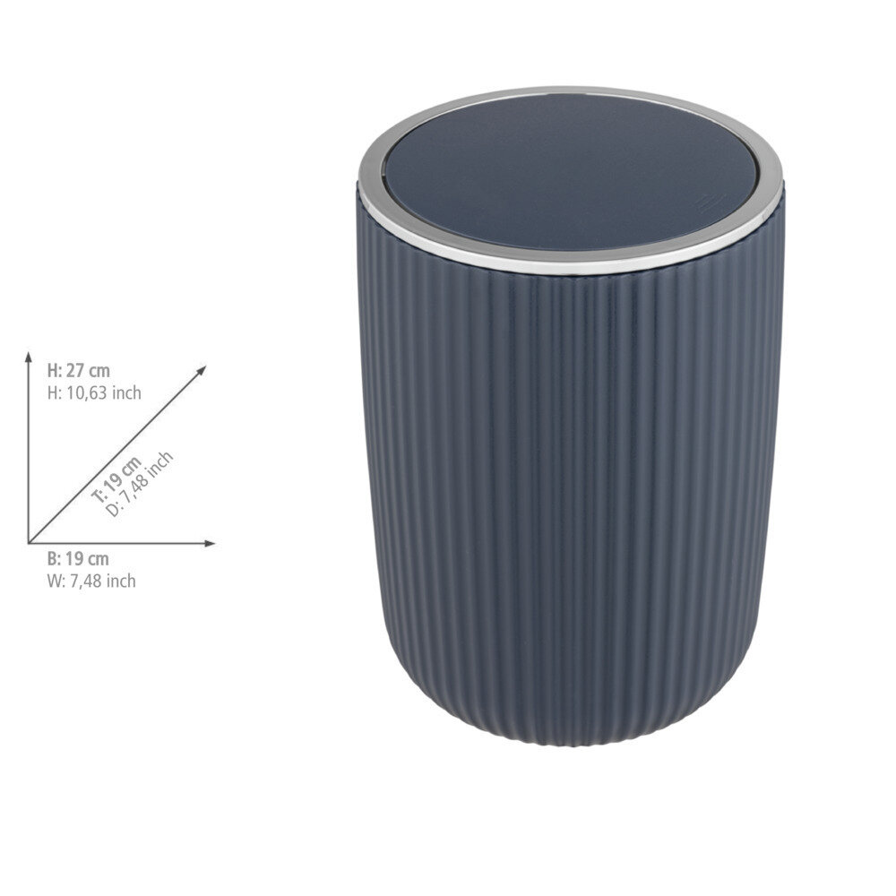 Schwingdeckeleimer Mod. Agropoli L Dunkelblau  Kosmetikeimer mit Schwingdeckel, 5,5 l