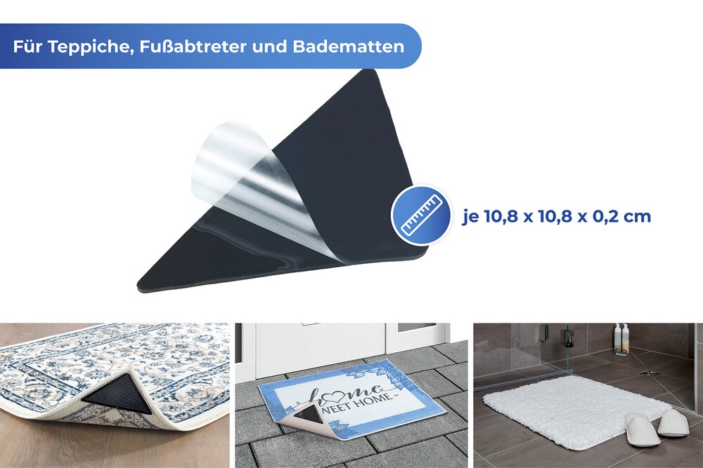 Anti-Rutsch Teppichunterleger 4er   für mehr Sicherheit