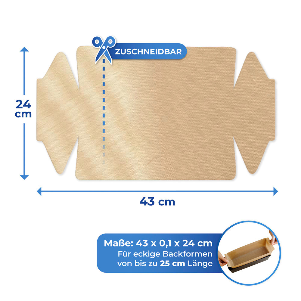 Antihaft-Backform-Zuschnitt eckig und rund  2-teilig