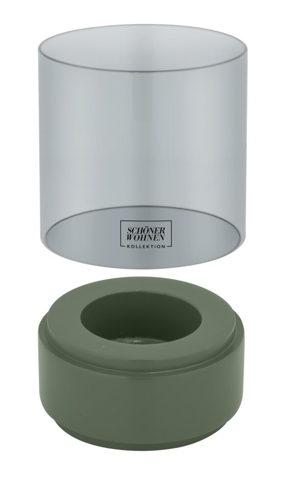 Windlicht Mod. Canvel S, Grün  Teelichtglas für Indoor & Outdoor