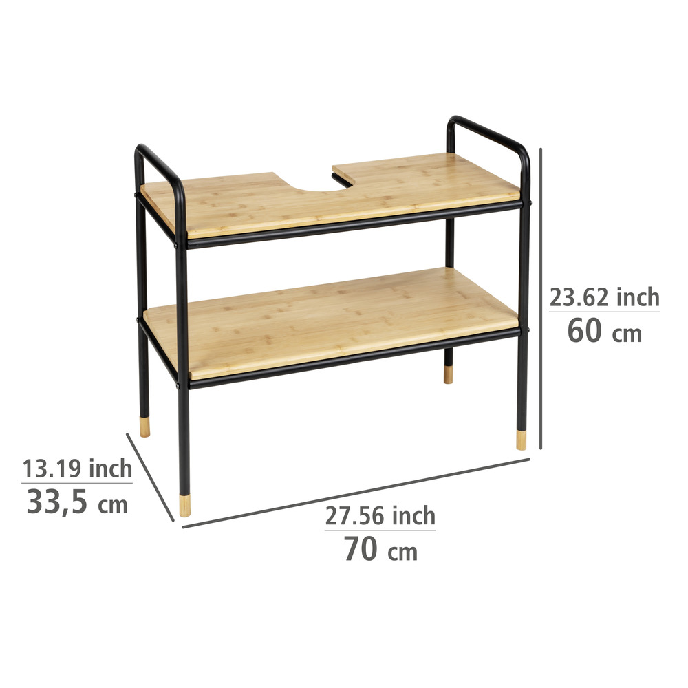 Waschbeckenunterschrank Mod. Loft  aus Metall und FSC®-zertifiziertem Bambus