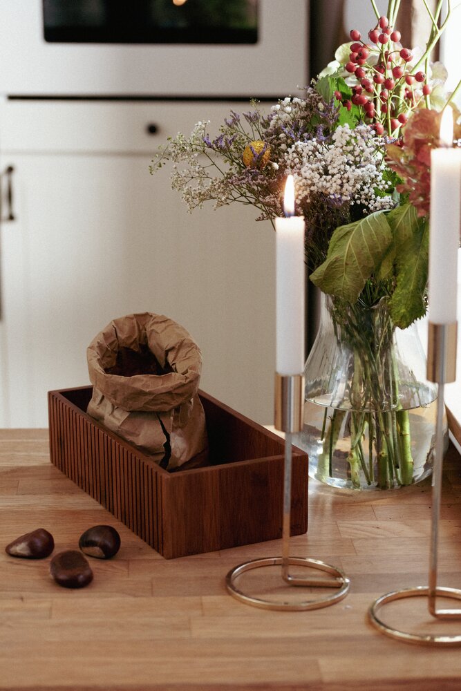 Boîte de rangement Mera, lot de 2  en bambou fumé