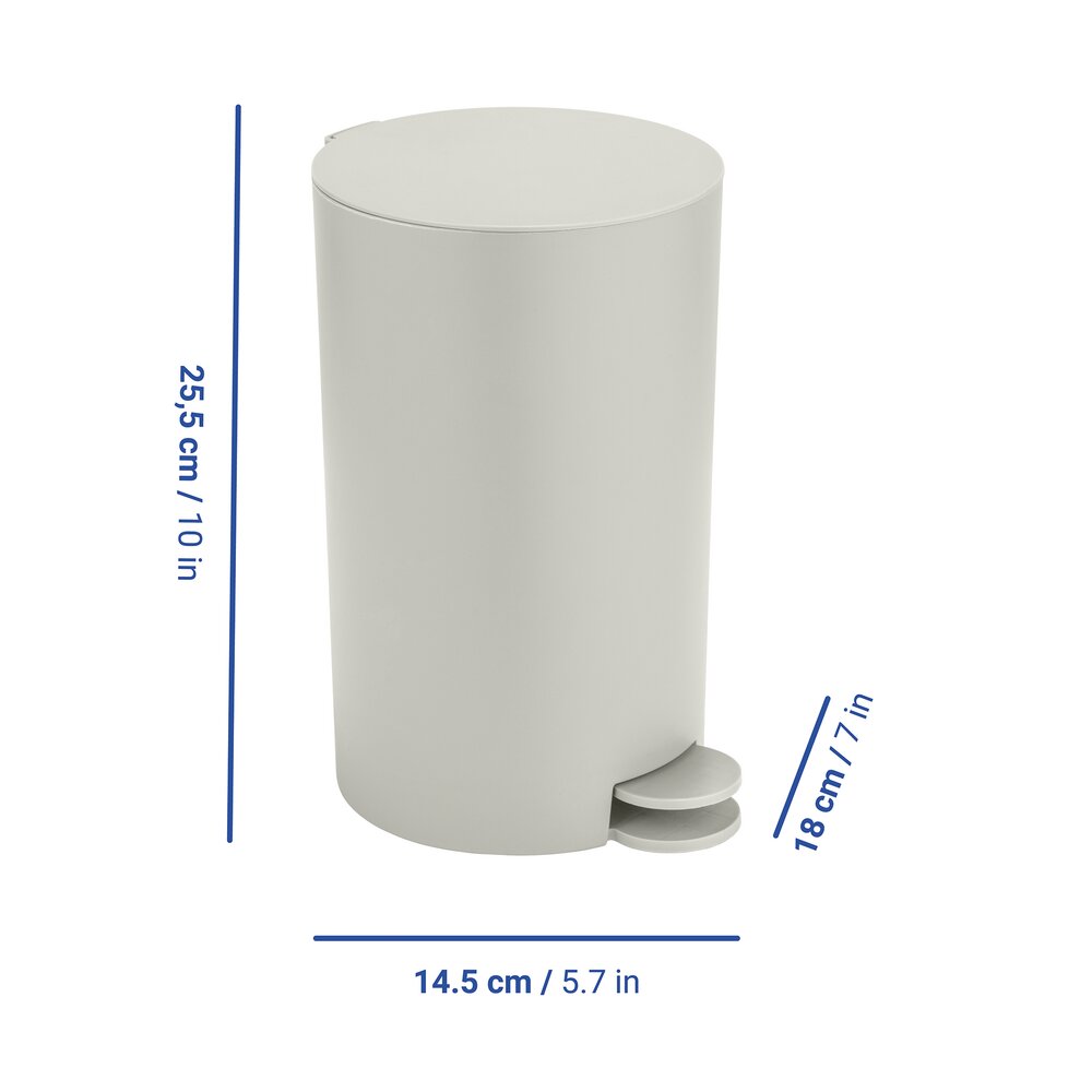 Prullenbak voor de badkamer Mod. Vara 3 l, ecru