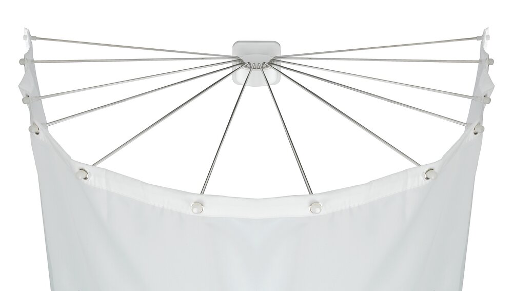 Support rideau douche, douche pliable, support parapluie pour rideau de douche avec 12 bras  acier inoxydable