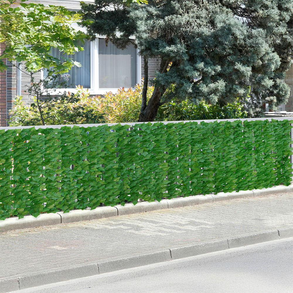 Sichtschutzmatte Efeu 3x1m, grün, Kunststoff, 100x300 cm  pflegeleicht und wetterbeständig