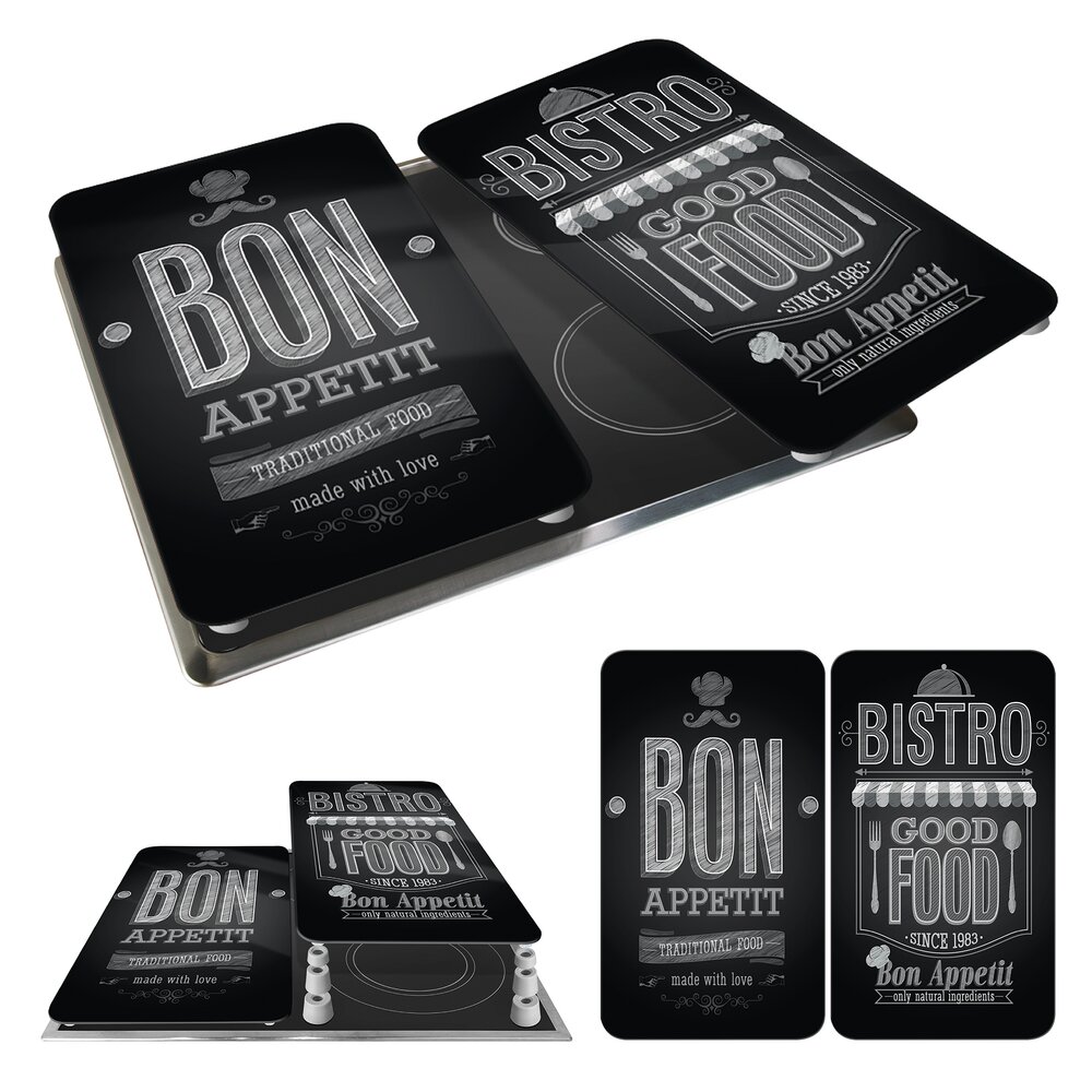 Plaque de Recouvrement Universelle Mod. Bon Appetit, set de 2  pour tous les types de cuisinières