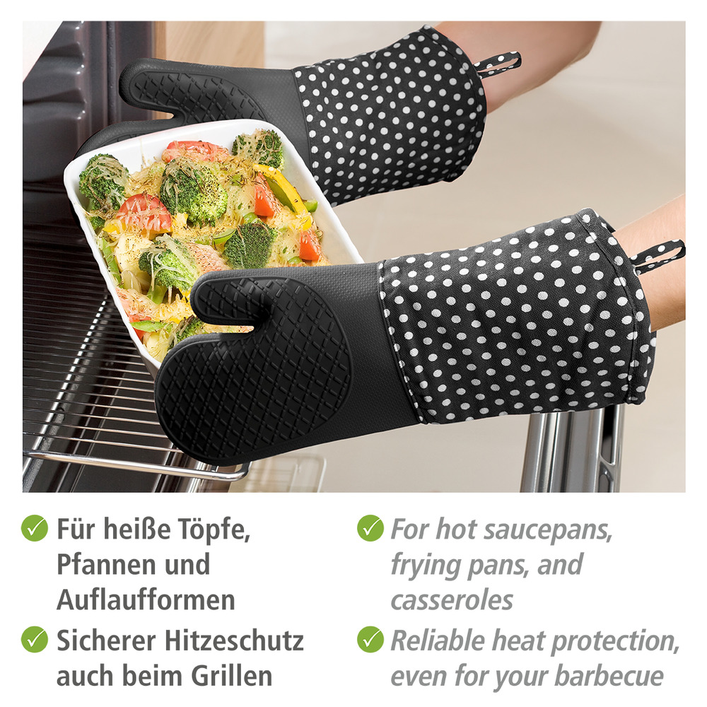 Topfhandschuhe Silikon Schwarz  1 Paar