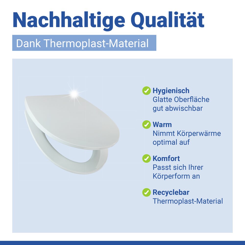 Weißer Toilettensitz Mod. Tavola mit Absenkautomatik in Duroplast  Weißer Toilettensitz Tavola mit Absenkautomatik in Duroplast