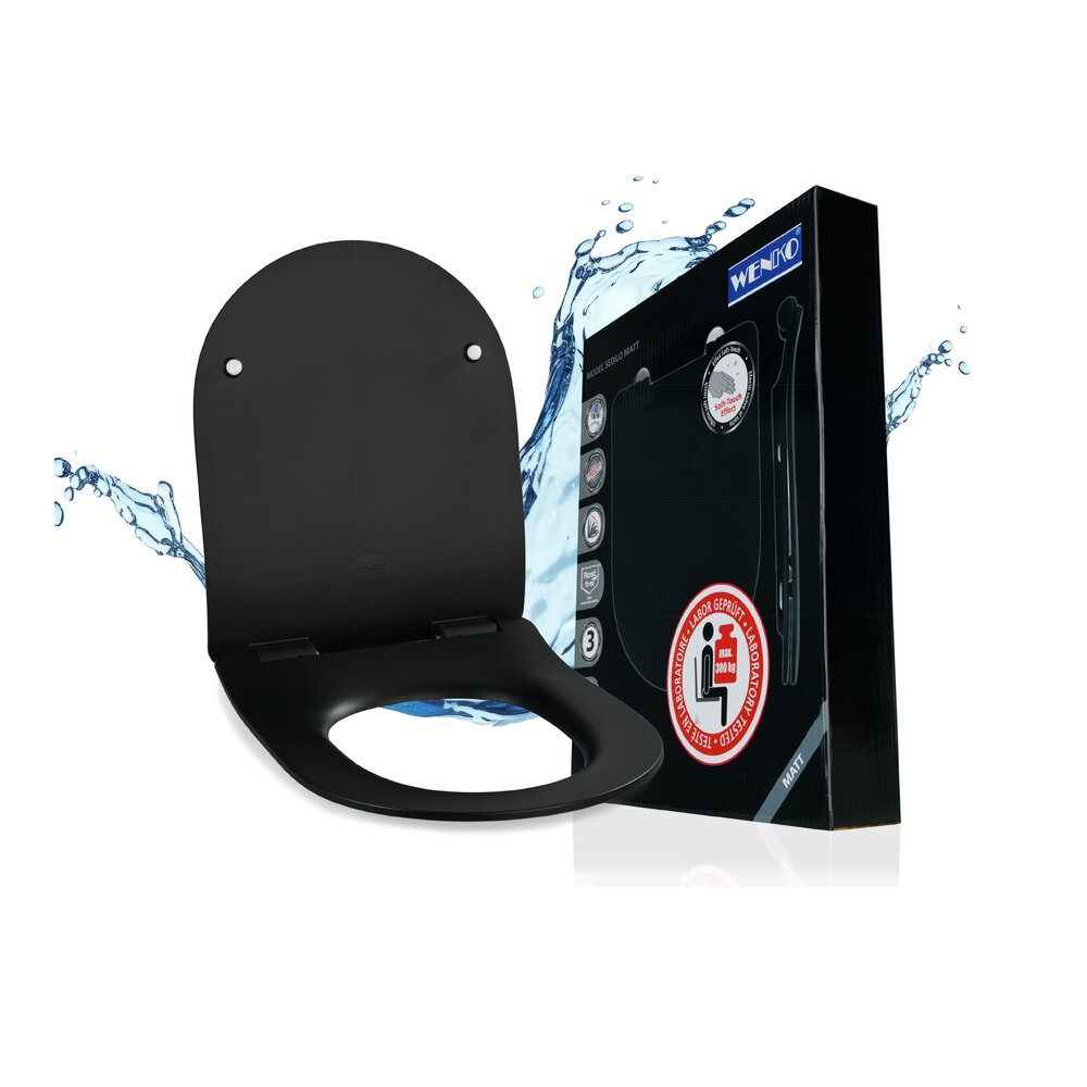 Abattant Premium Sedilo noir mat  abaissement automatique