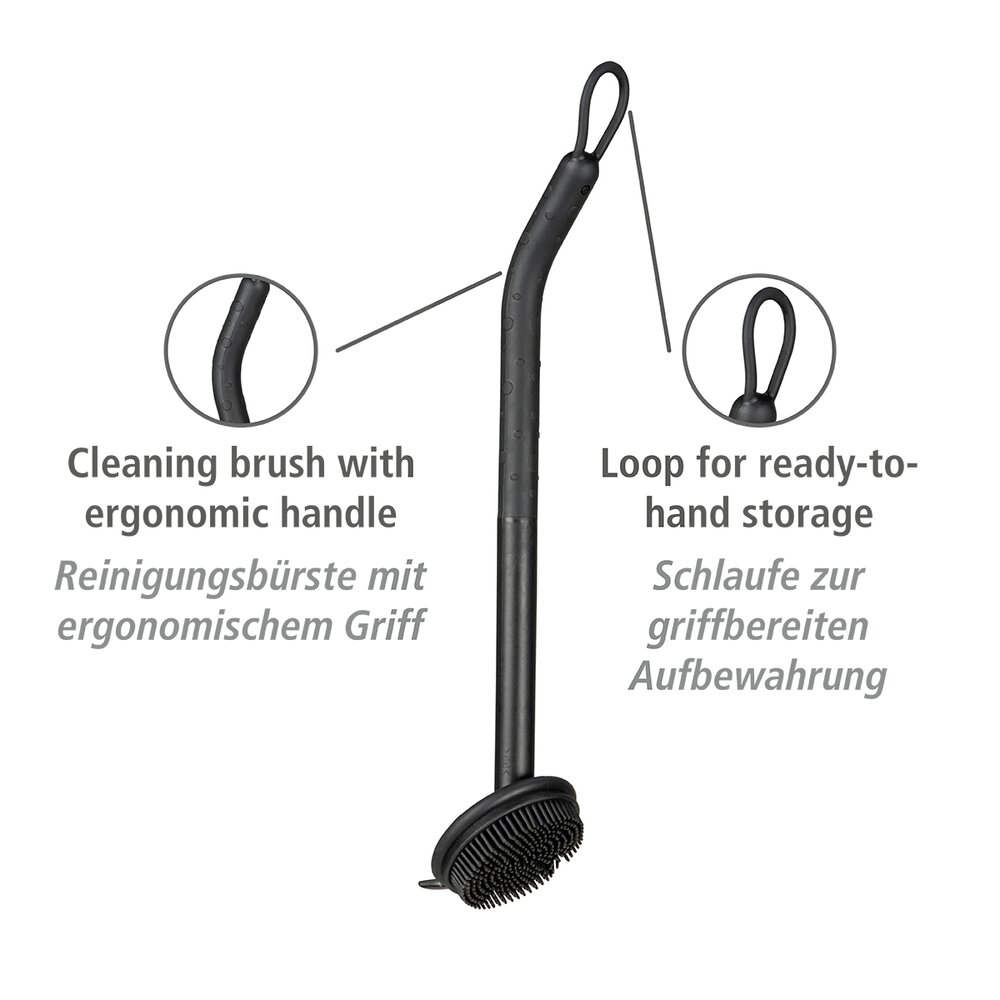Spülbürste Mod. Cuvo Schwarz  ergonomischer Griff und Schaber