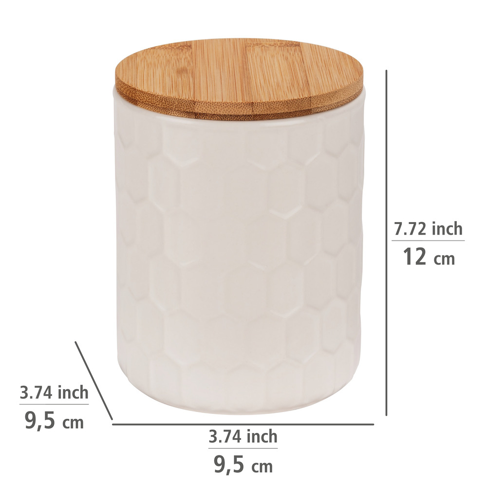 Aufbewahrungsdose Mod. Maya 0,4 L, FSC  Vorratsdose aus Keramik mit Bambus-Deckel