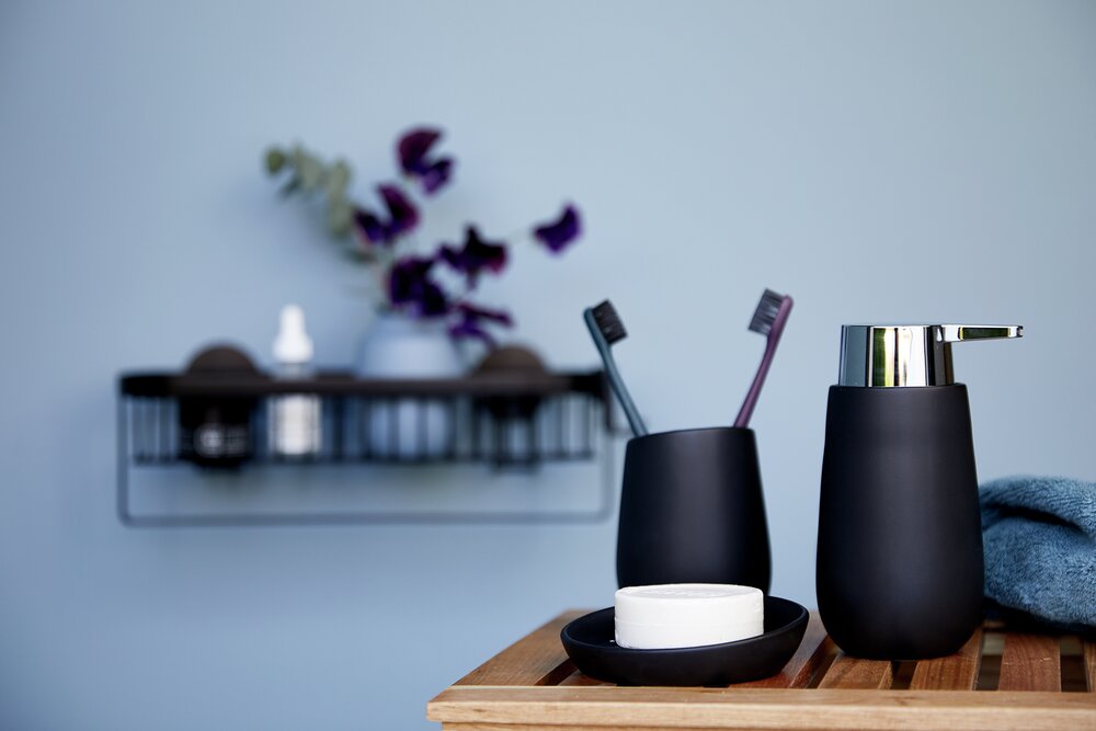 Distributeur de savon Badi noir  céramique, 320 ml