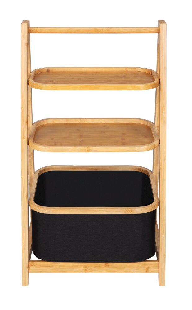 Regal mit Korb Mod. Ecori FSC®-zertifizierter Bambus, recyceltes Polyester