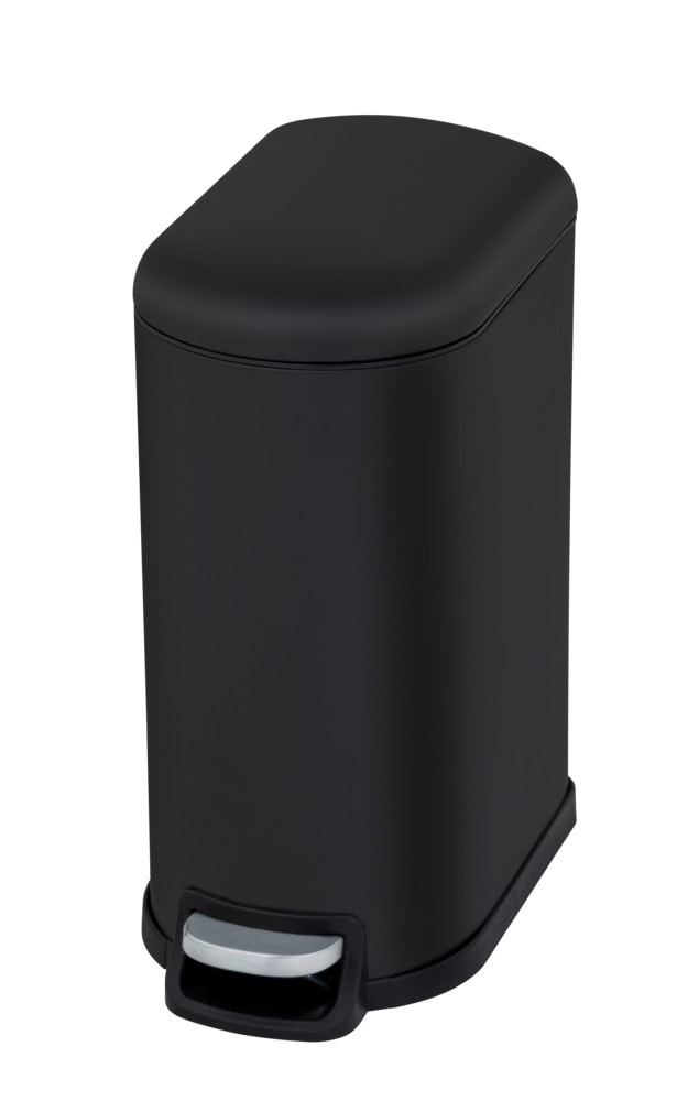 Treteimer Mod. LARA 10L, schwarz, Metall/Kunststoff, 31x39x18 cm  easy-close Mechanik, leises Schließen