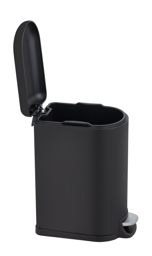 Poubelle à pédale Mod. Lara 10L, noir, métal, plastique, 31x39x18 cm  mécanisme easy-close, fermeture silencieuse