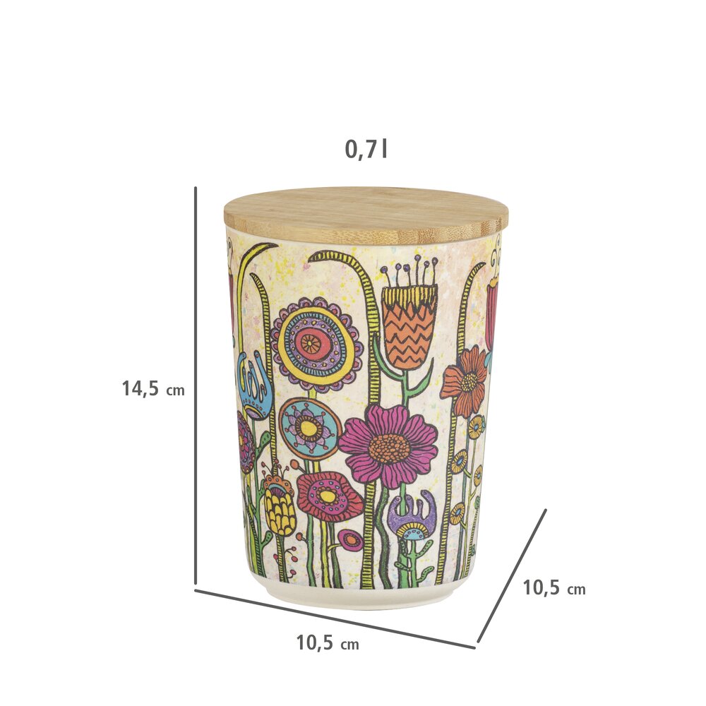 Boîtes de rangement Mod. Garden, multicolore, bioplastique, bambou, 10,5 cm  en bambou certifié FSC