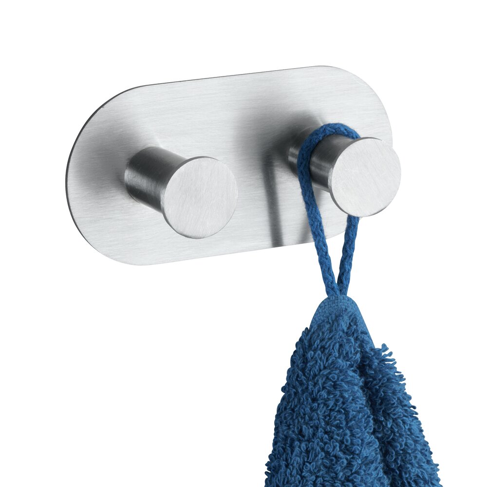 Wandhaken Mod. Cona Duo matt  Edelstahl rostfrei
